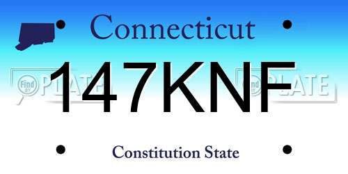 147KNF Connecticut License Plate