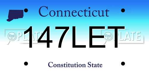 147LET Connecticut License Plate