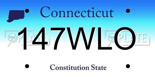 147WLO Connecticut License Plate