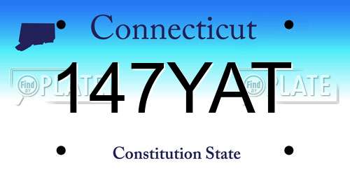 147YAT Connecticut License Plate
