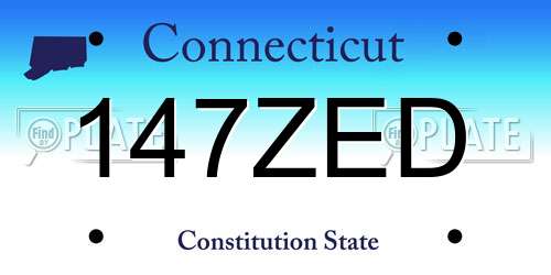 147ZED Connecticut License Plate