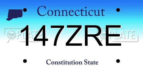 147ZRE Connecticut License Plate