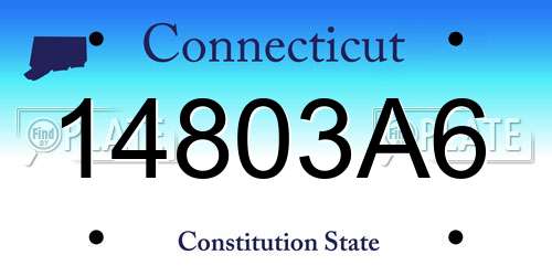 14803A6 Connecticut License Plate
