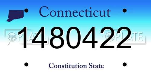 1480422 Connecticut License Plate
