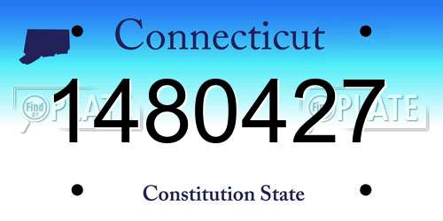 1480427 Connecticut License Plate