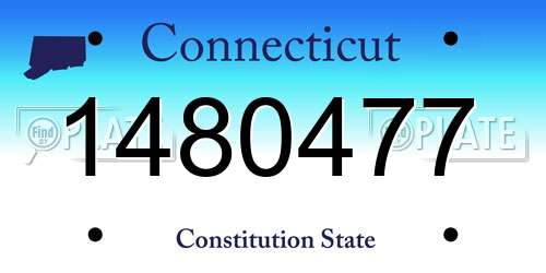 1480477 Connecticut License Plate