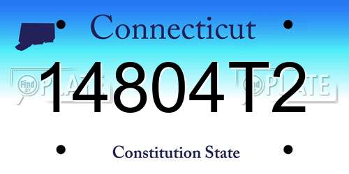 14804T2 Connecticut License Plate