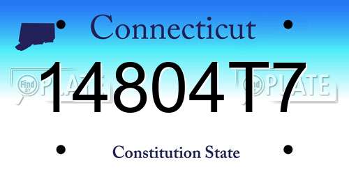 14804T7 Connecticut License Plate
