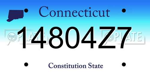 14804Z7 Connecticut License Plate