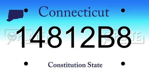 14812B8 Connecticut License Plate