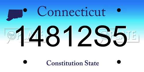14812S5 Connecticut License Plate