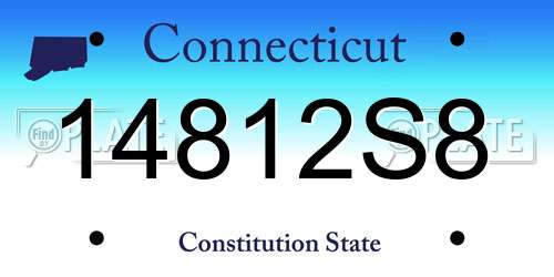 14812S8 Connecticut License Plate