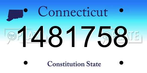 1481758 Connecticut License Plate