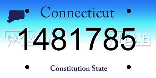 1481785 Connecticut License Plate
