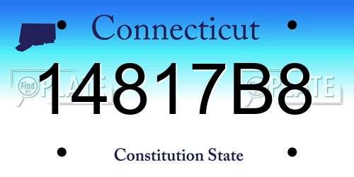 14817B8 Connecticut License Plate