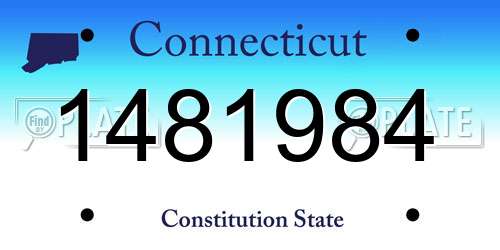 1481984 Connecticut License Plate