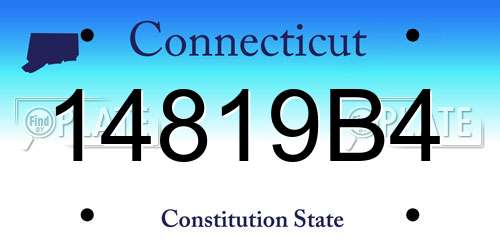 14819B4 Connecticut License Plate