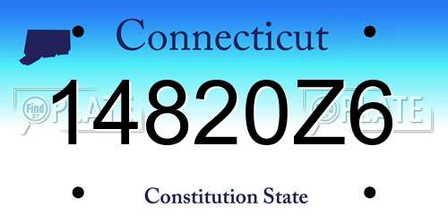 14820Z6 Connecticut License Plate
