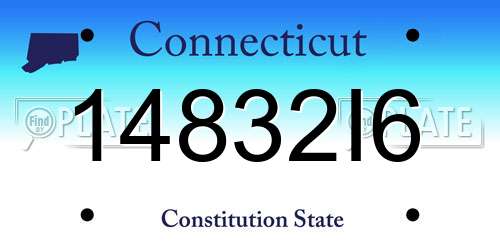 14832I6 Connecticut License Plate