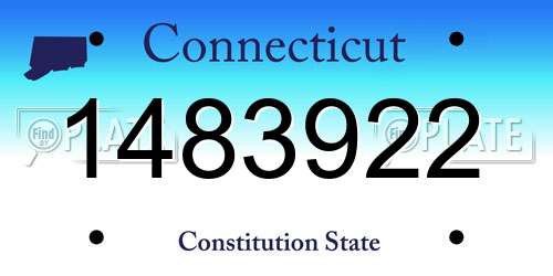 1483922 Connecticut License Plate