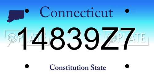 14839Z7 Connecticut License Plate