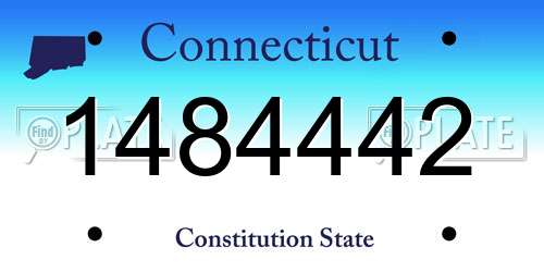 1484442 Connecticut License Plate