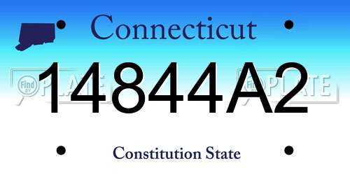 14844A2 Connecticut License Plate
