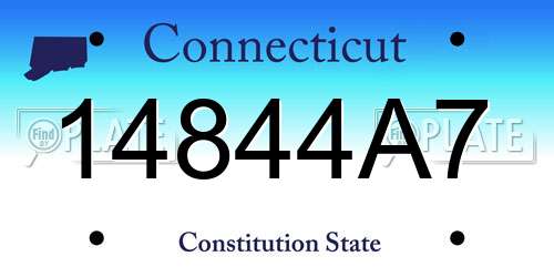 14844A7 Connecticut License Plate
