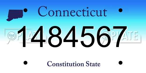 1484567 Connecticut License Plate