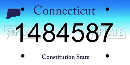 1484587 Connecticut License Plate
