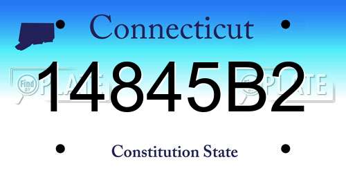 14845B2 Connecticut License Plate