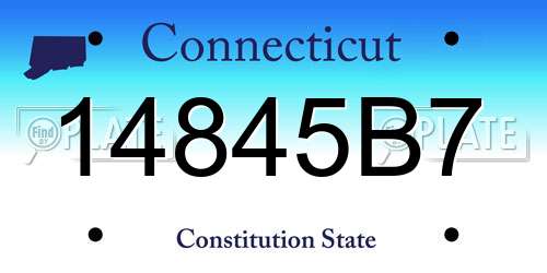 14845B7 Connecticut License Plate