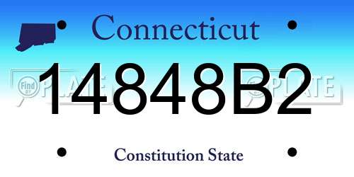 14848B2 Connecticut License Plate