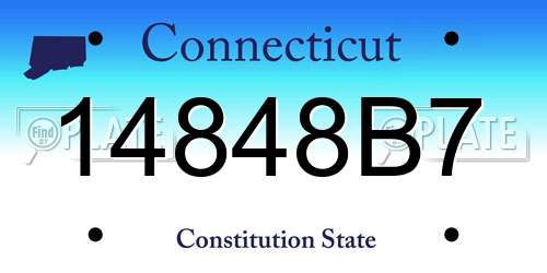 14848B7 Connecticut License Plate