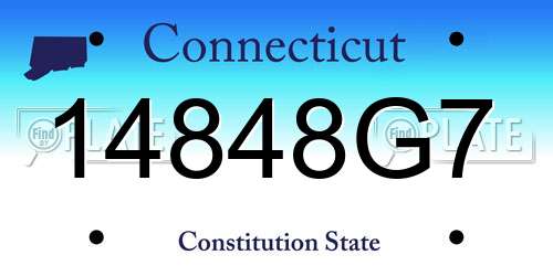 14848G7 Connecticut License Plate