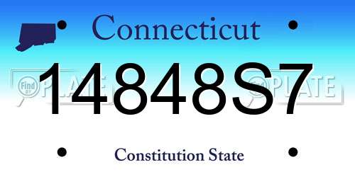 14848S7 Connecticut License Plate