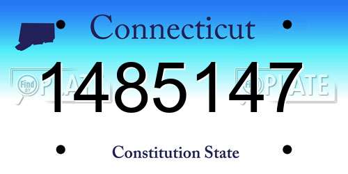 1485147 Connecticut License Plate