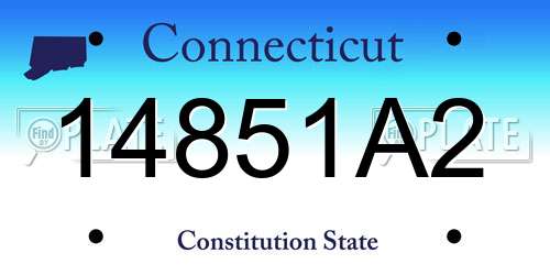 14851A2 Connecticut License Plate