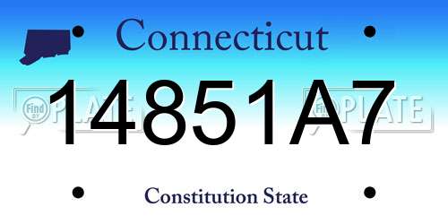 14851A7 Connecticut License Plate