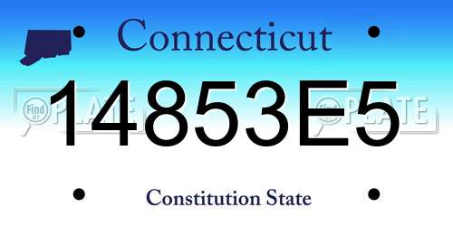 14853E5 Connecticut License Plate
