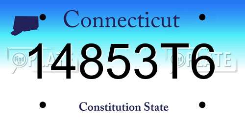 14853T6 Connecticut License Plate