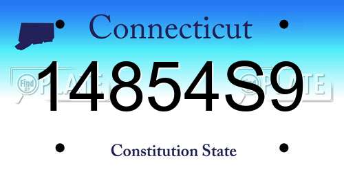 14854S9 Connecticut License Plate