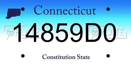14859D0 Connecticut License Plate