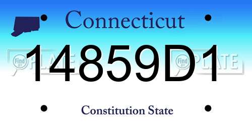 14859D1 Connecticut License Plate