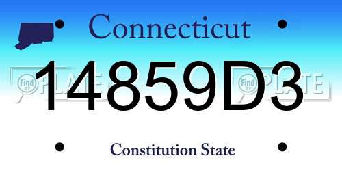 14859D3 Connecticut License Plate