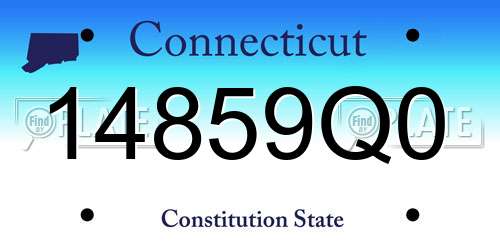 14859Q0 Connecticut License Plate