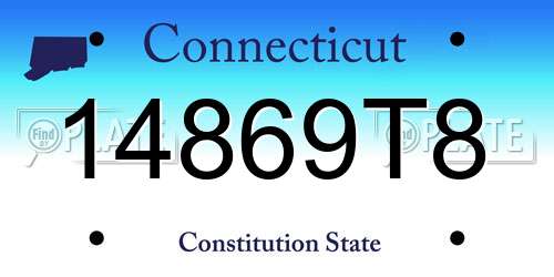 14869T8 Connecticut License Plate
