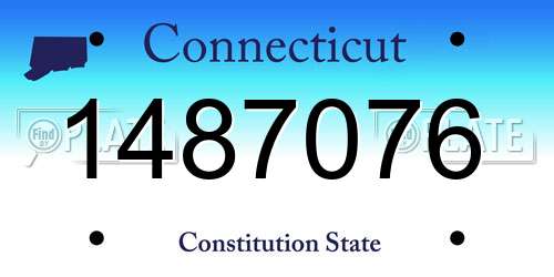 1487076 Connecticut License Plate