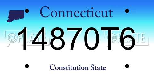 14870T6 Connecticut License Plate