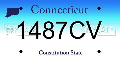 1487CV Connecticut License Plate